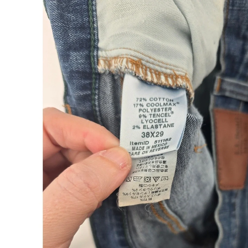 L.L. Bean Jeans Mens 38x29 1912 Classic Fit BanFlex Blue Stretch Denim EUC